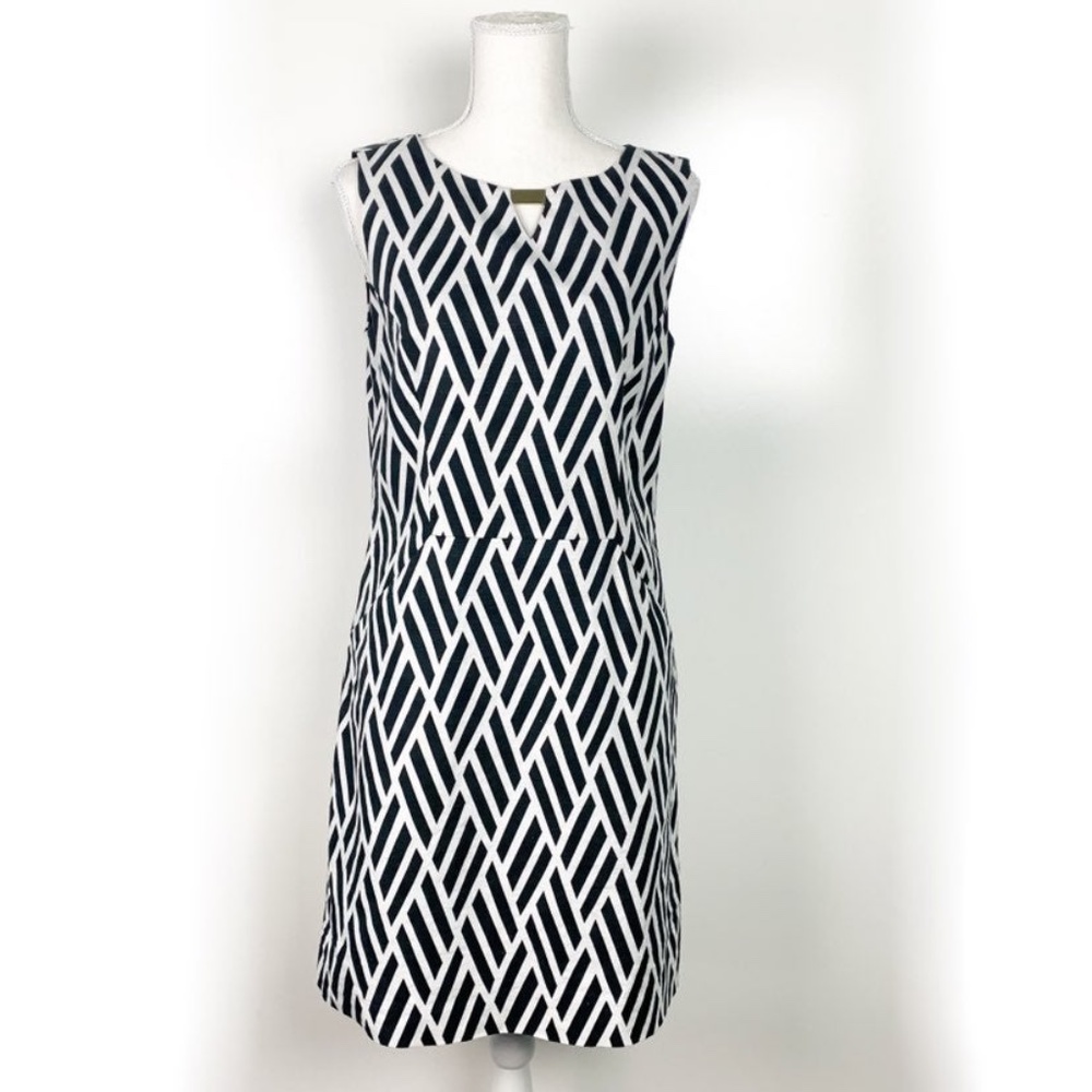 Tahari Black White Sheath Dress